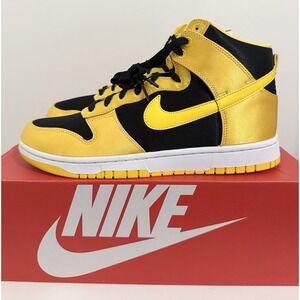 Nike Dunk High Satin Goldenrod Varsity Maize Black Womens Size 10.5 FN4216-001‎